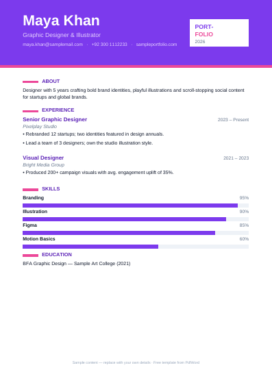 Creative resume PDF template preview